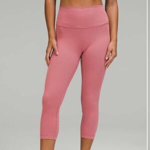 Lululemon Wunder Train‎ High Rise a crop 21” in Brier Rose Sz 10